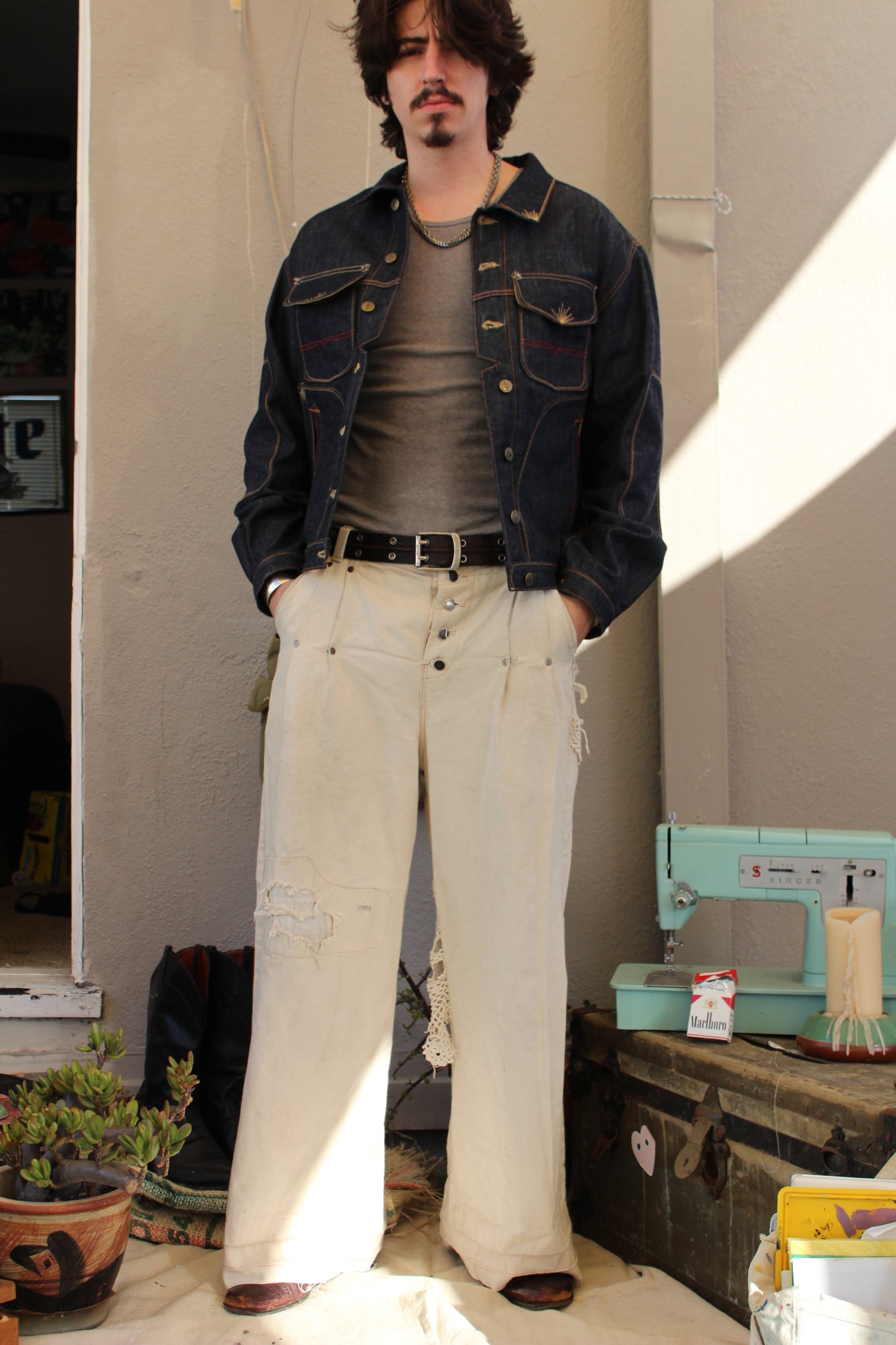 Top Stitched Denim Jacket