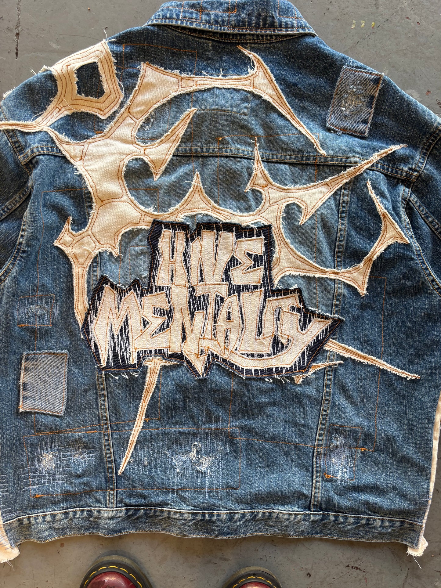 HIVE.MENTALITY 90's tribal denim jacket