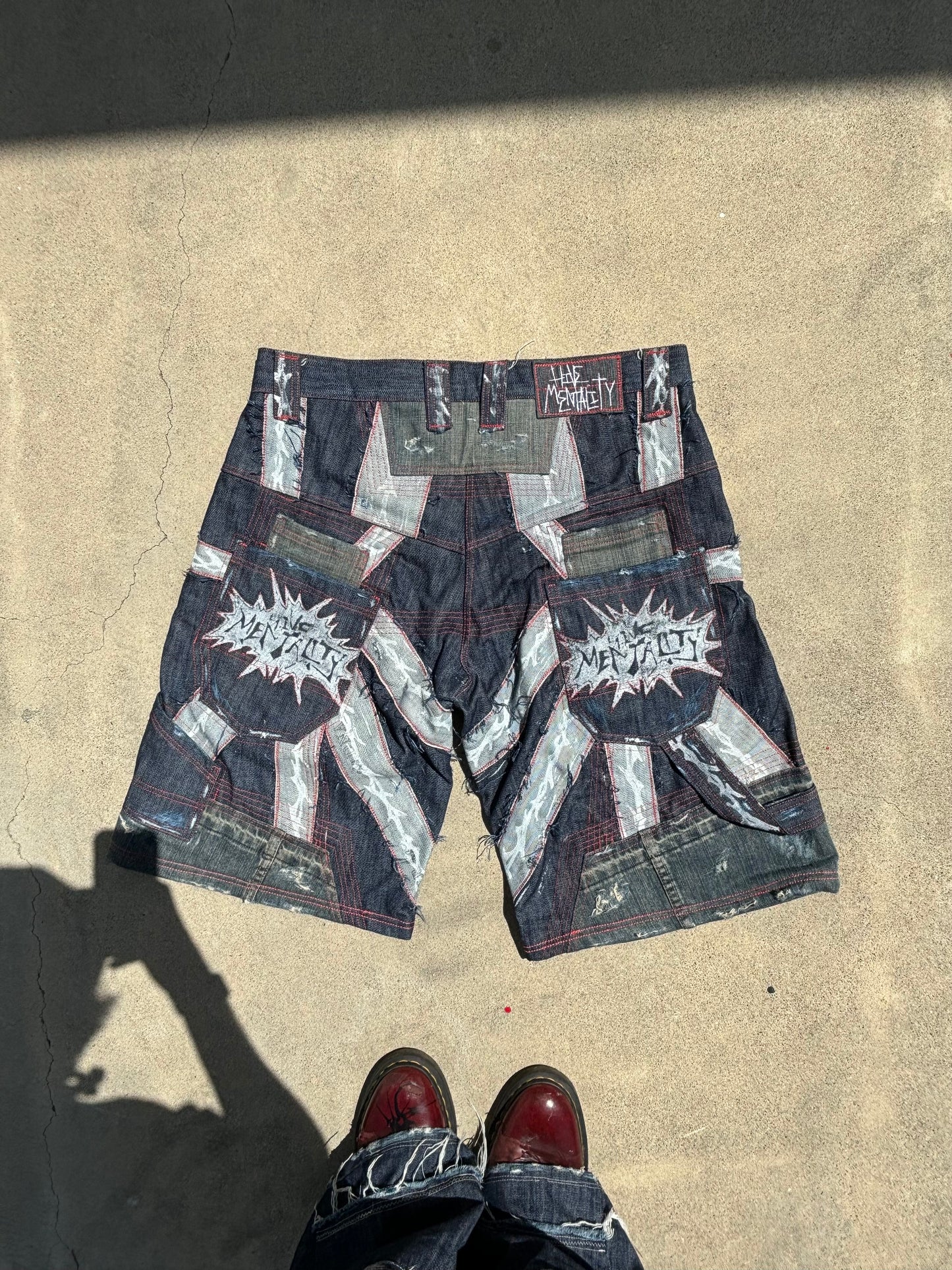 HIVE.MENTALITY red sun jorts