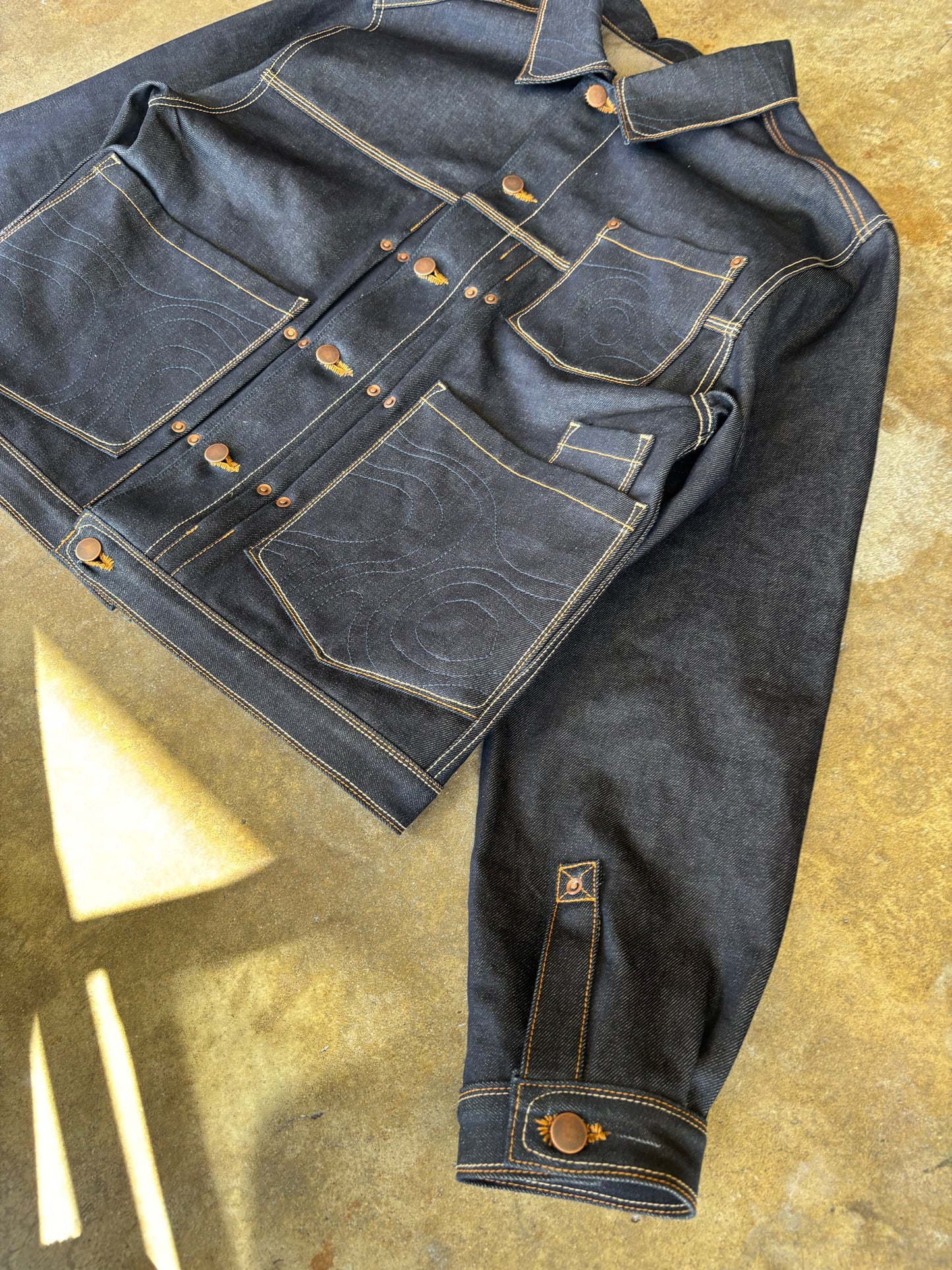 Top Stitched Denim Jacket