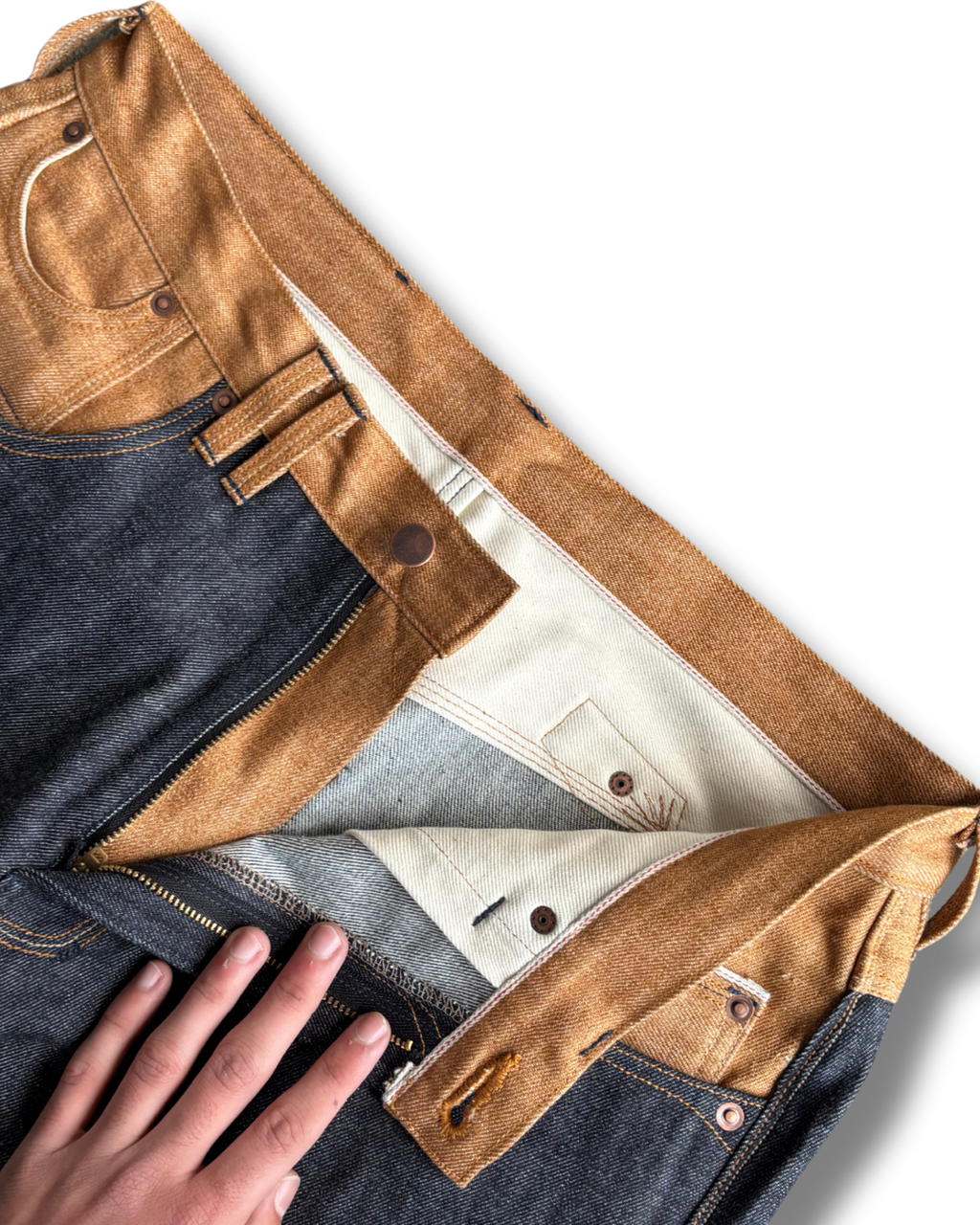 Brown Denim Double Knee