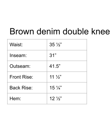 Brown Denim Double Knee
