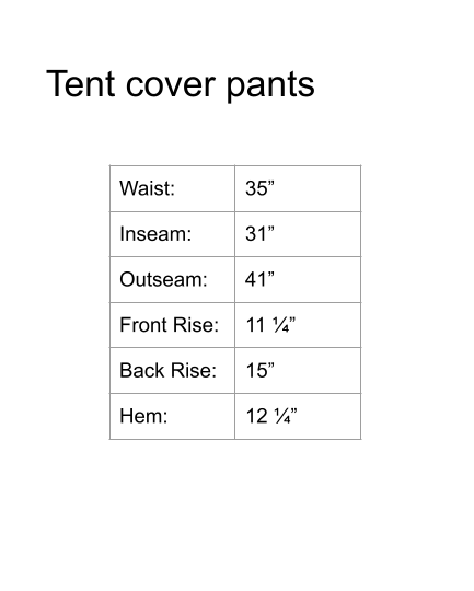 Military Tent Cover pants