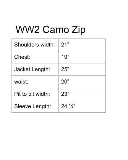 WW2 Tarp Zip
